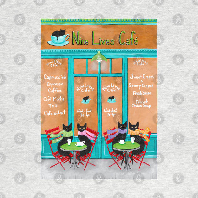 The Nine Lives Cat Cafe by KilkennyCat Art